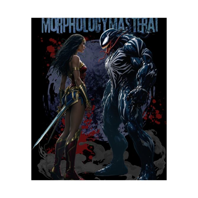 Venom vs Wonder Tee: Clash of Power and Justice Matte Vertical Posters - Image 64