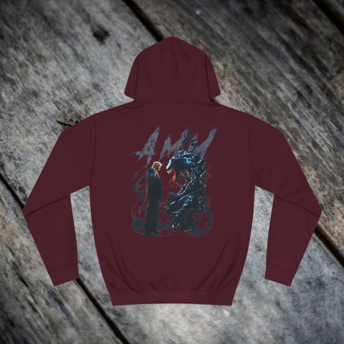 Venom vs Trump Tee: Battle of Power and Persuasion Unisex College Hoodie - Image 22