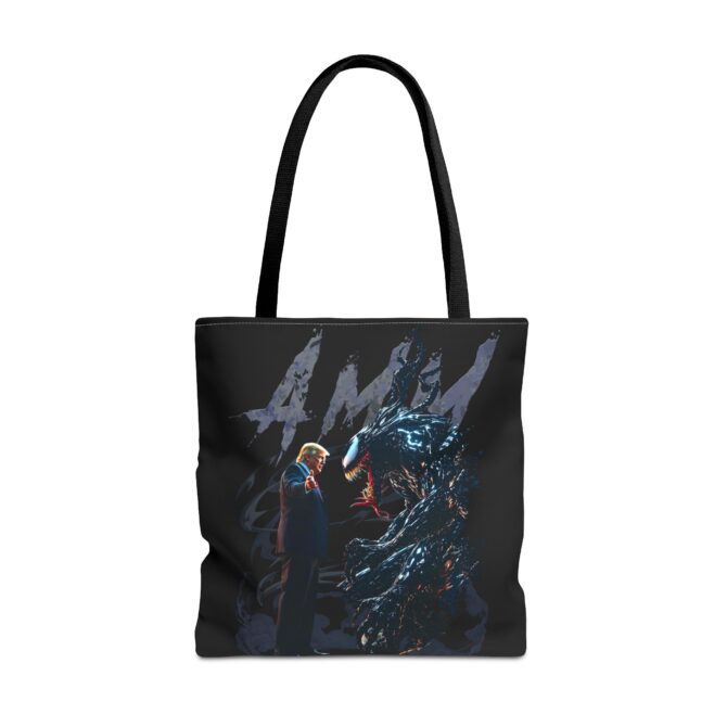 Venom vs Trump Tee: Battle of Power and Persuasion Tote Bag (AOP) - Image 9