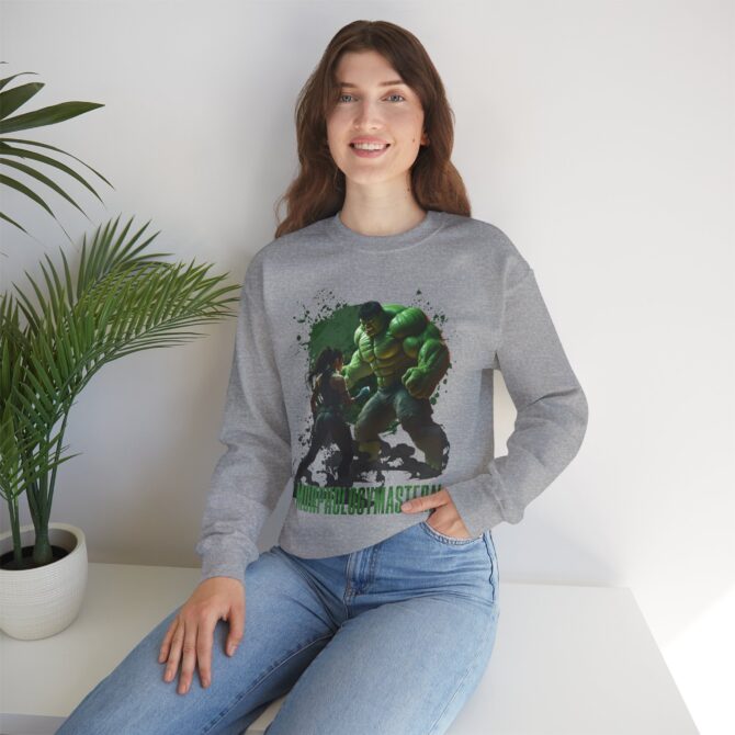 Battle Legends Tee: Hulk vs Tomb Raider Showdown Crewneck Sweatshirt