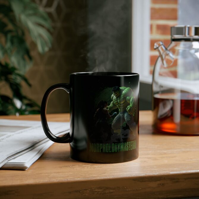 Battle Legends Tee: Hulk vs Tomb Raider Showdown Black Mug (11oz, 15oz) - Image 6