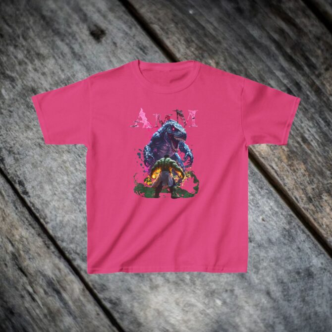 Copy of Clash of Titans Tee: Hulk vs T-Rex Showdown Kids Heavy Cotton™ Tee - Image 13