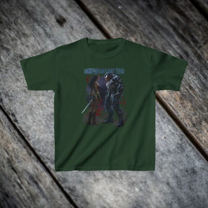 Venom vs Wonder Tee: Clash of Power and Justice Kids Heavy Cotton™ Tee - Image 7