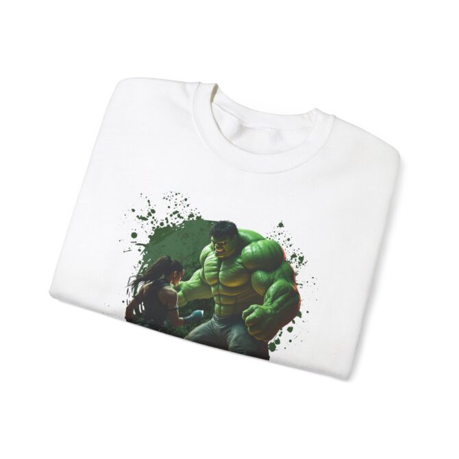 Battle Legends Tee: Hulk vs Tomb Raider Showdown Crewneck Sweatshirt - Image 15