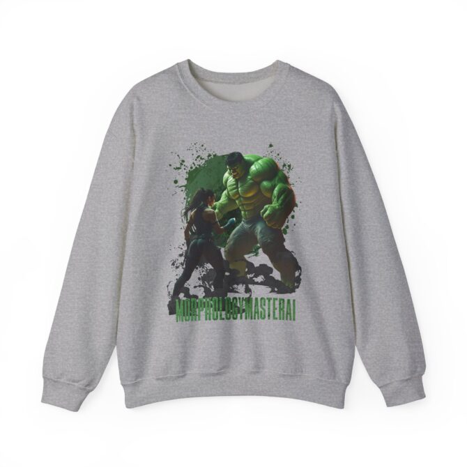 Battle Legends Tee: Hulk vs Tomb Raider Showdown Crewneck Sweatshirt - Image 2