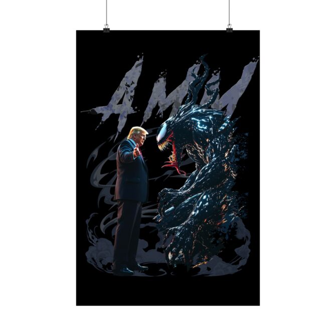 Venom vs Trump Tee: Battle of Power and Persuasion Matte Vertical Posters - Image 71