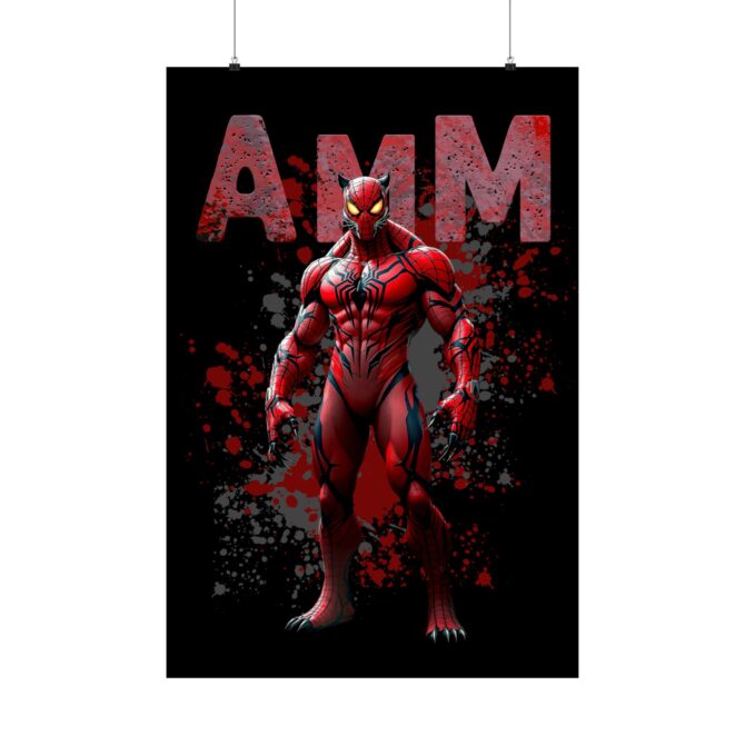 Red Venom Spider Tee: Fusion of Hero and Havoc Matte Vertical Posters - Image 95