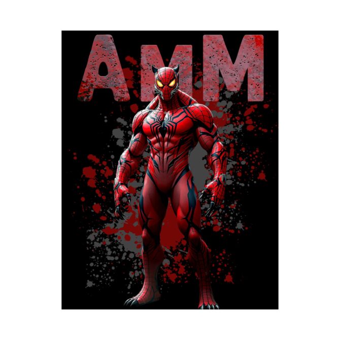 Red Venom Spider Tee: Fusion of Hero and Havoc Matte Vertical Posters - Image 48