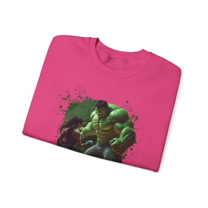 Battle Legends Tee: Hulk vs Tomb Raider Showdown Crewneck Sweatshirt - Image 51