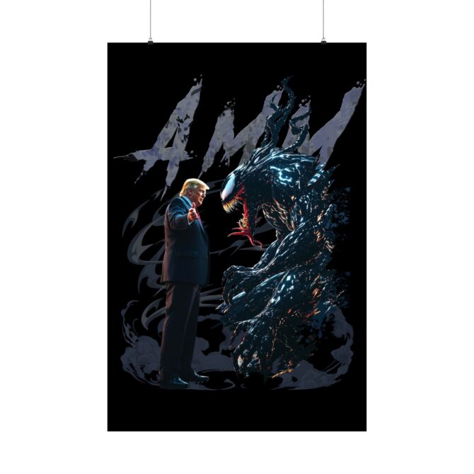 Venom vs Trump Tee: Battle of Power and Persuasion Matte Vertical Posters - Image 111