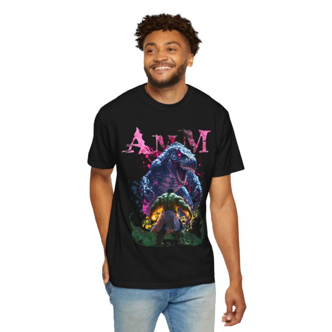 Clash of Titans Tee: Hulk vs T-Rex Showdown Unisex T-shirt - Image 8