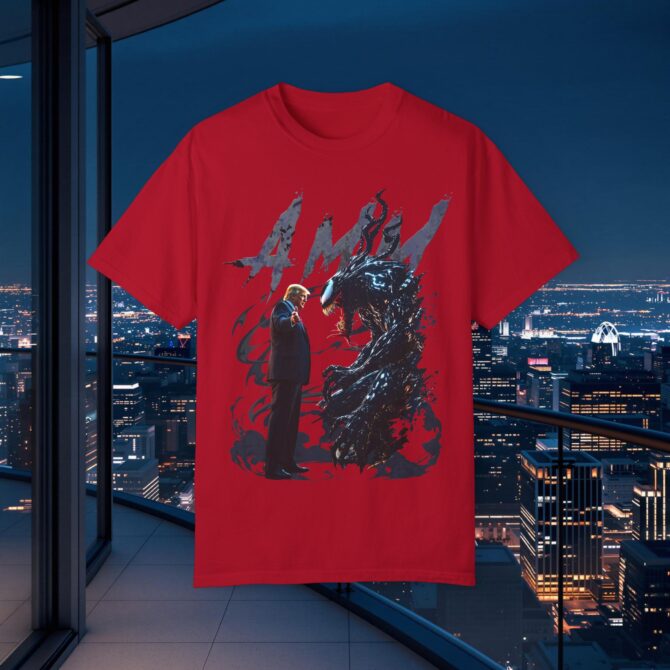 Venom vs Trump Tee: Battle of Power and Persuasion Unisex T-shirt - Image 62
