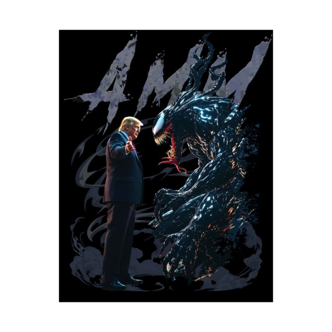 Venom vs Trump Tee: Battle of Power and Persuasion Matte Vertical Posters - Image 76