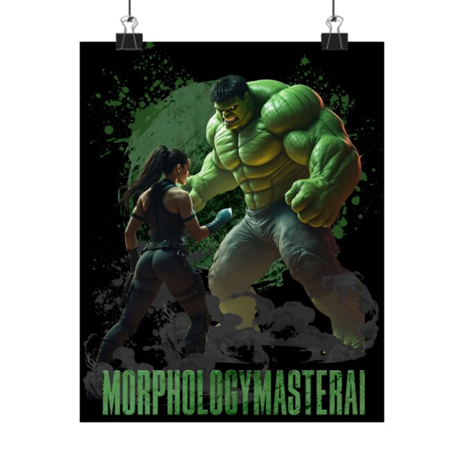 Battle Legends Tee: Hulk vs Tomb Raider Showdown Matte Vertical Posters - Image 6