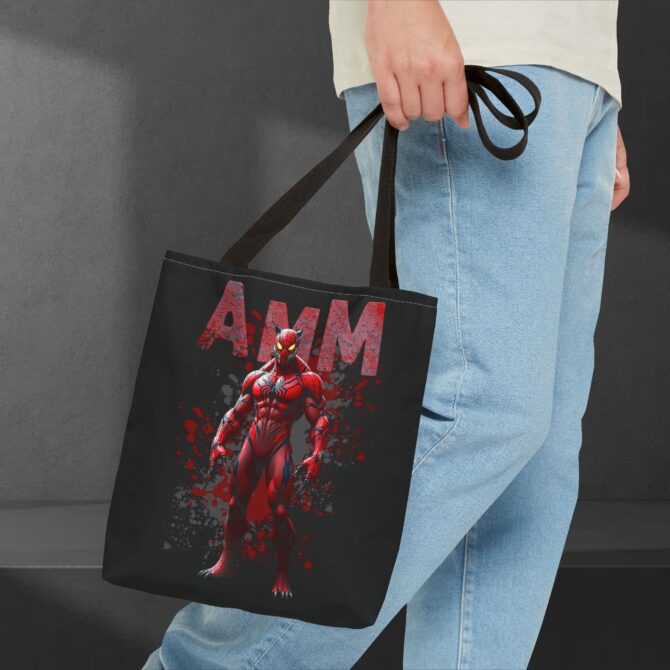 Red Venom Spider Tee: Fusion of Hero and Havoc Tote Bag (AOP)