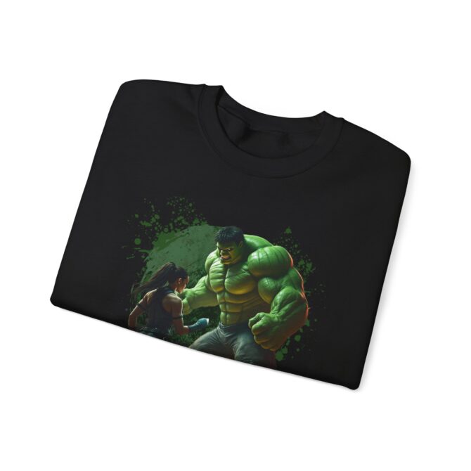 Battle Legends Tee: Hulk vs Tomb Raider Showdown Crewneck Sweatshirt - Image 11