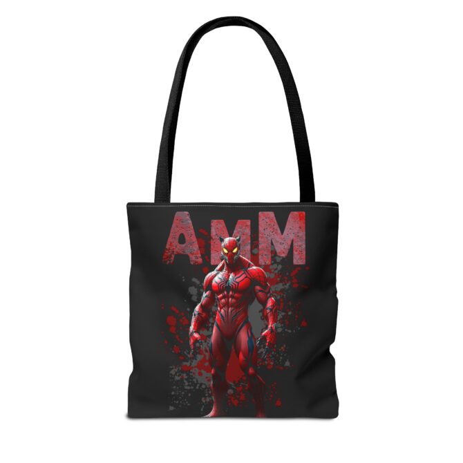 Red Venom Spider Tee: Fusion of Hero and Havoc Tote Bag (AOP) - Image 3