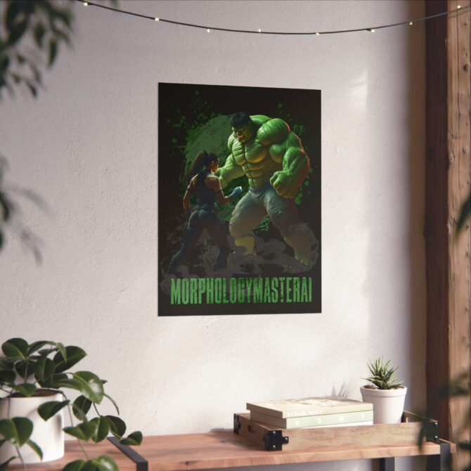 Battle Legends Tee: Hulk vs Tomb Raider Showdown Matte Vertical Posters