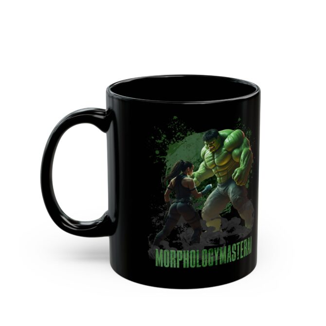 Battle Legends Tee: Hulk vs Tomb Raider Showdown Black Mug (11oz, 15oz) - Image 3